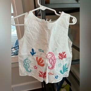 Only worn once! Gymboree Under the Sea linen tank